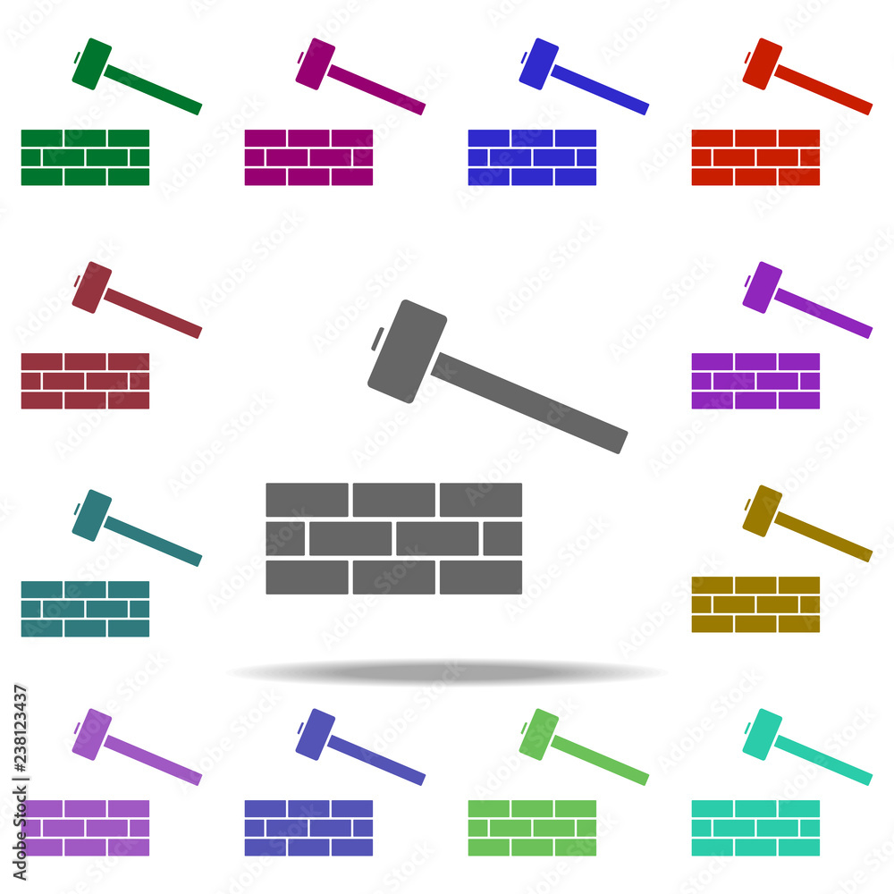 Poster break firewall icon. elements of hacker in multi color style icons. simple icon for websites, web de