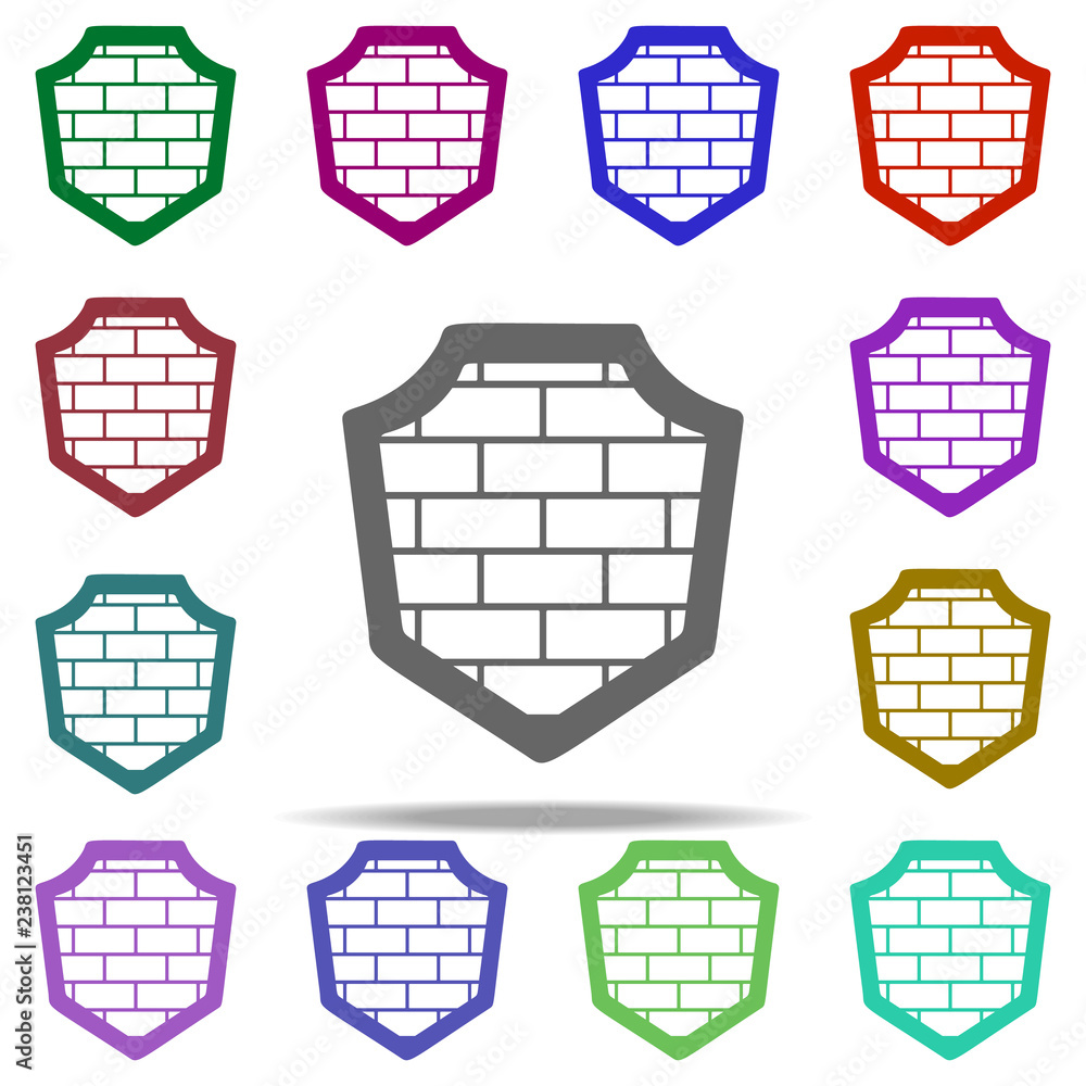 Poster wall shield icon. elements of hacker in multi color style icons. simple icon for websites, web desig