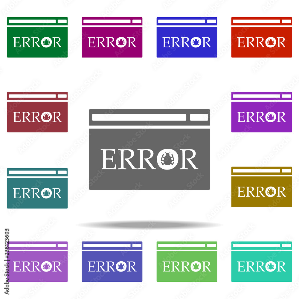 Poster error from a virus icon. elements of hacker in multi color style icons. simple icon for websites, we