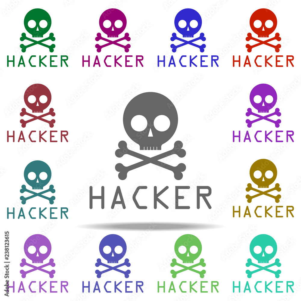 Poster sign of hackers icon. elements of hacker in multi color style icons. simple icon for websites, web d