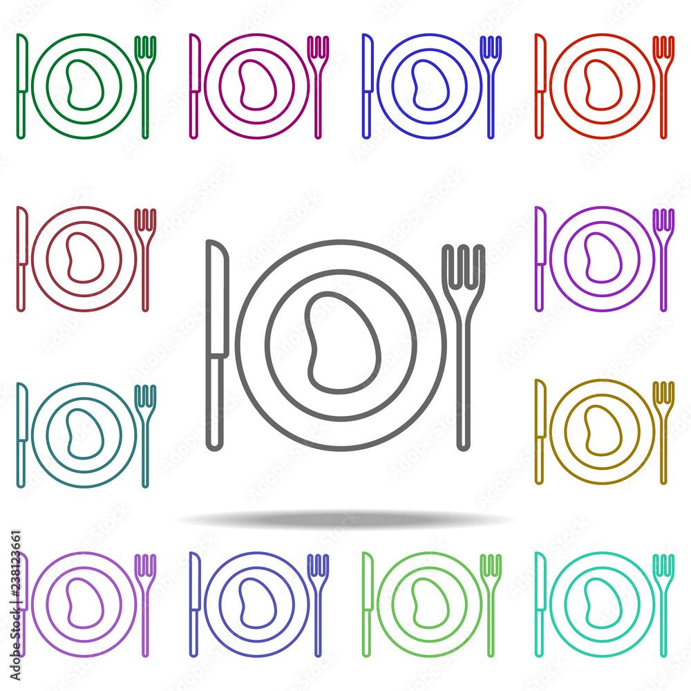 Poster food in a plate icon. elements of hotel in multi color style icons. simple icon for websites, web de