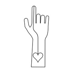 blood transfer on hand black and white