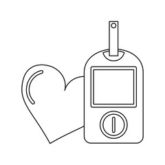 Glucometer blood test black and white