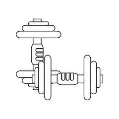 Gym and fitness elements black and white