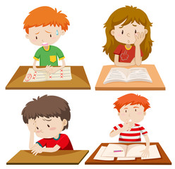 Set of children study