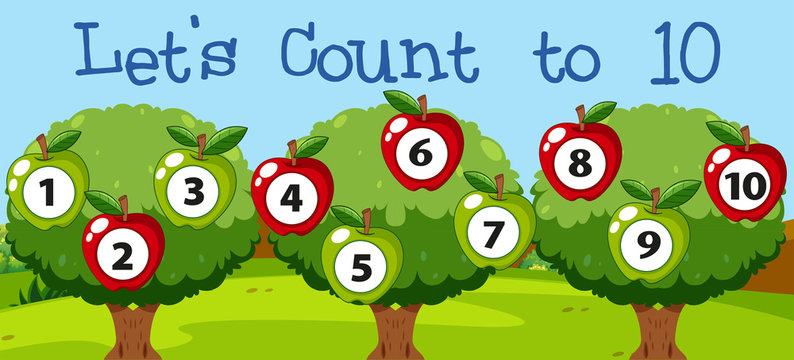 Math couting apple to ten