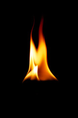Fire flames abstract on black background.