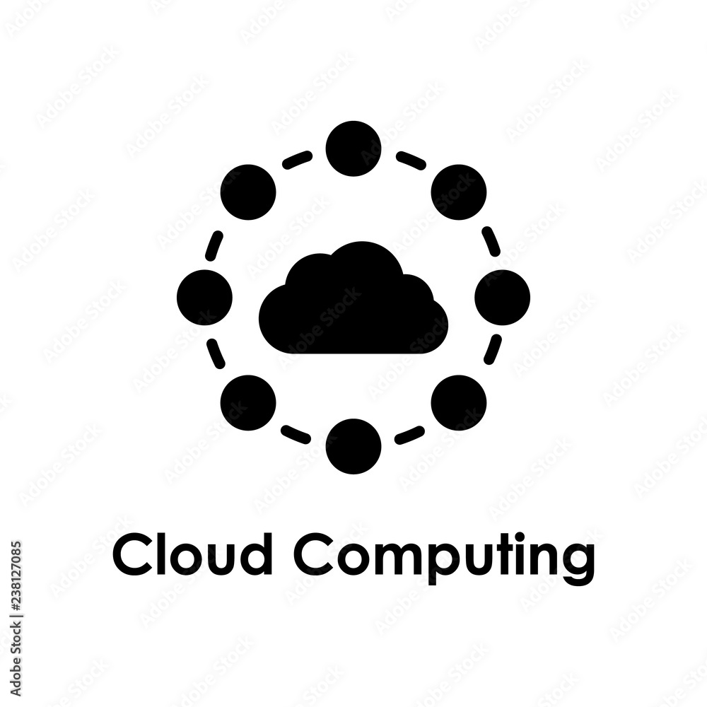 Poster cloud, cloud computing, circle icon. one of business icons for websites, web design, mobile app