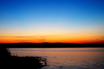 sunset over lake