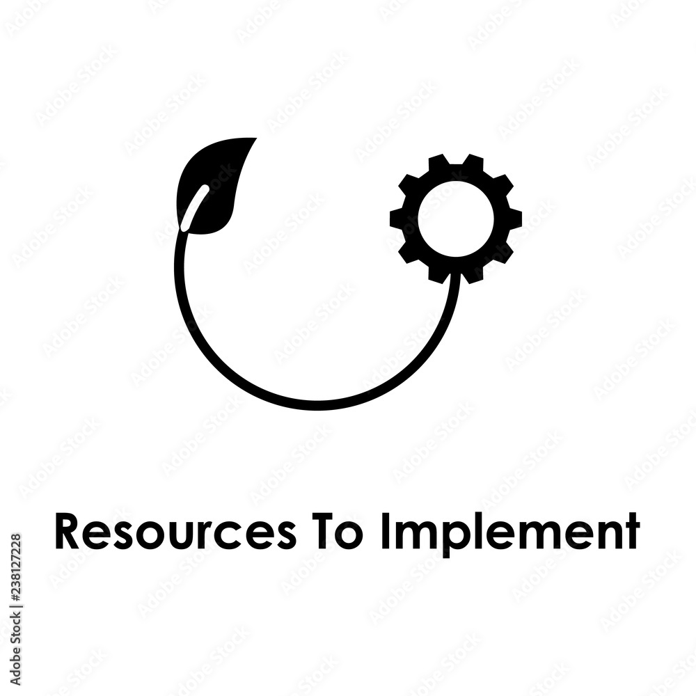 Poster sprout, gear, resources to implement icon. one of business icons for websites, web design, mobile ap