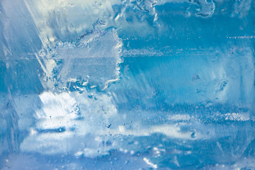 The texture of the ice. The frozen water.Winter background 