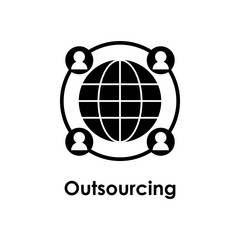 world, circle, workers, outsourcing icon. One of business icons for websites, web design, mobile app