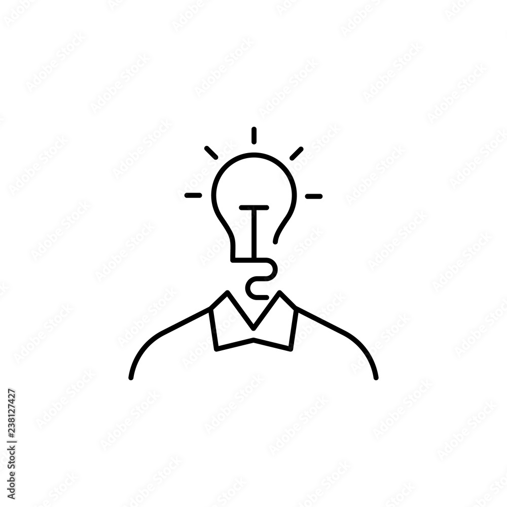Poster idea, human icon. element of business people icon for mobile concept and web apps. thin line idea, h