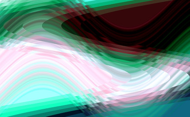 Sparkling waves like forms and shapes, abstract vivid background in pink, green, red hues and colors. Sparkling fluid texture