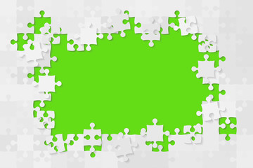 The Green Background Puzzle. Jigsaw of Banner.