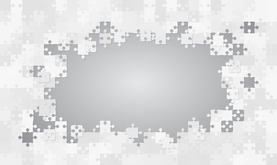 The Grey Background Puzzle. Jigsaw of Banner.