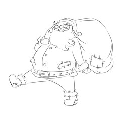 sketch of Santa Claus. vector Doodle on white background