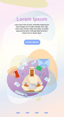 Distance Work Online Landing Page Vector Template