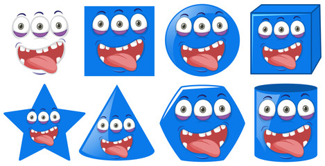 Set of different monster face