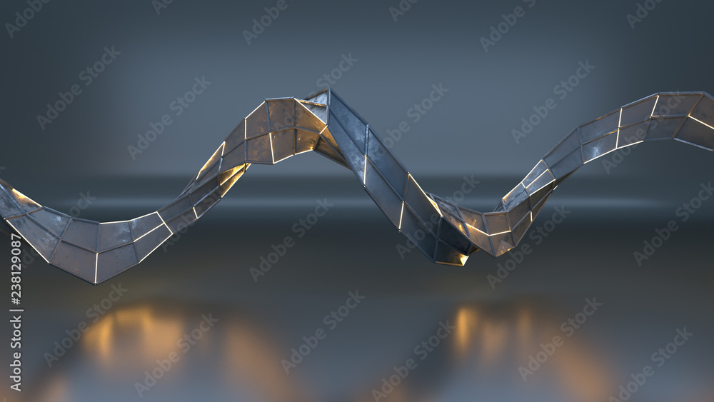 Poster futuristic technology mesh 3d rendering