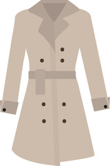 trench coat icon in flat style isolated vector illustration on white transparent background