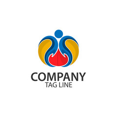 Human Logo Design Vector, Vector illustration on white background.