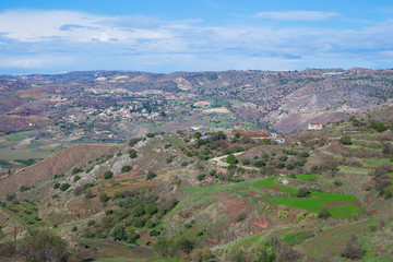 Fototapeta premium Big hills and trees. Travel photo 2018, december.