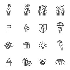 People Icons Line Work Group Team Vector