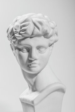 Ancient Athens sculpture，David sculpture, gray  background
