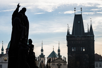 famous charles bridge of prague, czech reopublic
