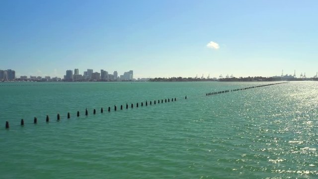 Aerial Miami Biscayne Bay