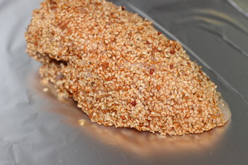 Baked chicken with sesame seeds