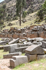 Fototapeta na wymiar The Intiwatana and Pumacocha archaeological site, Ayacucho, Peru
