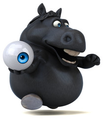 Naklejka premium Fun horse - 3D Illustration