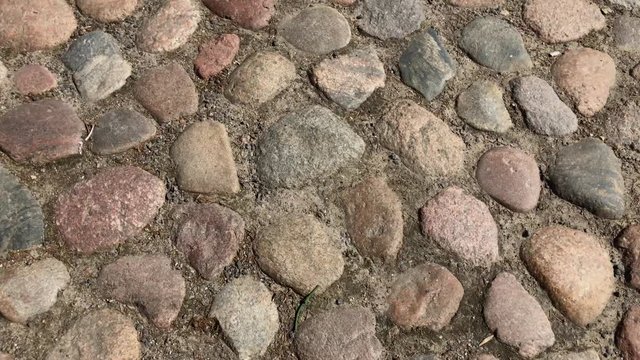 cobblestone texture in old city centre