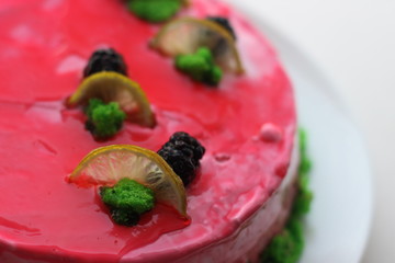 cake with strawberries and cream