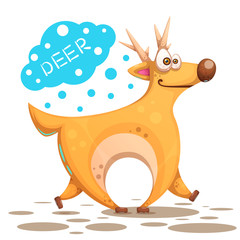 Cute deer - cute, crasy illustration.