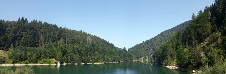 Zaovine lake on Tara mountain panorama summer season