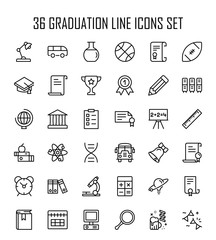 Graduation icon set. 