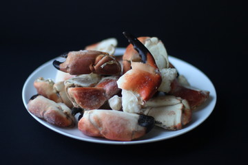 Crab Claws from Atlantic Coast  on plate