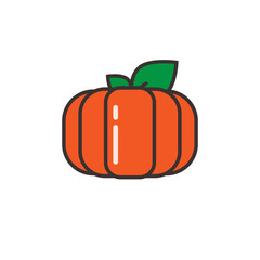 Pumpkin flat vector icon. Vegetables flat vector icon.Happy Halloween