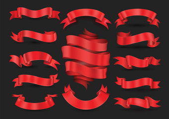 Red ribbon banners