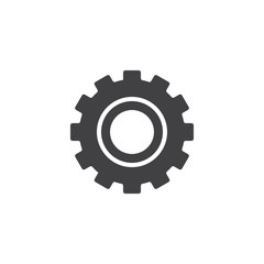 Settings gear vector icon. filled flat sign for mobile concept and web design. Cogwheel simple solid icon. Symbol, logo illustration. Pixel perfect vector graphics