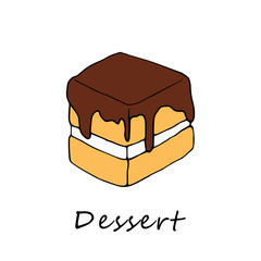 Colorful illustration of cake. Perfect for menu, card, textile of food package design
