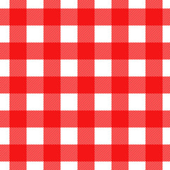 Seamless plaid, check pattern red and white. Design for wallpaper, fabric, textile, wrapping. Simple background