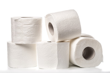 Roll Of Toilet Paper set Isolated On White Background