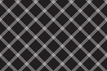 Black white check plaid fabric texture seamless pattern