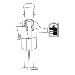 Doctor avatar concept black and white