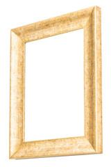 Gold frame isolated on white background.