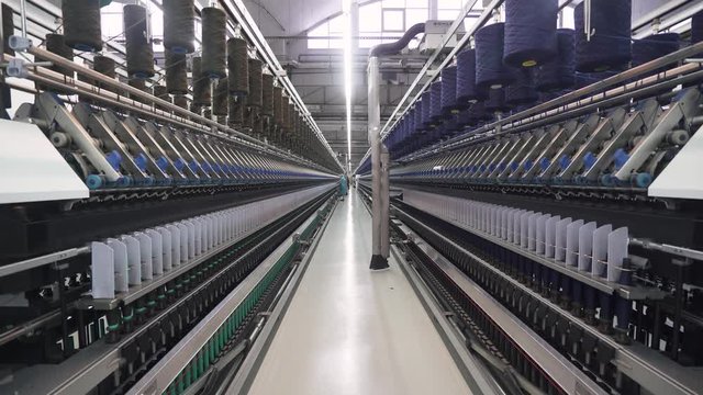Spinning factory, production of fabrics, thread of silk, linen, and synthetics, automated process on light industry.